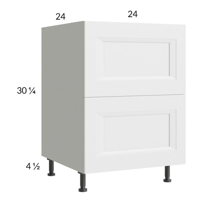 RTA Harbor White 24" 2-Drawer Base Cabinet