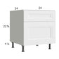 RTA Harbor White 24" 2-Drawer Desk Base Cabinet