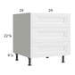 RTA Harbor White 24" 3-Drawer Desk Base Cabinet with 2 Finished End Panels