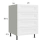 RTA Harbor White 24" 3-Drawer Range Base Cabinet with 1 False Drawer Front