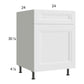 RTA Harbor White 24" Base Cabinet with 1 door with 1 Finished End Panel