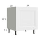 RTA Harbor White 24" Full Height Door Desk Base Cabinet with 1 door with 2 Finished End Panels