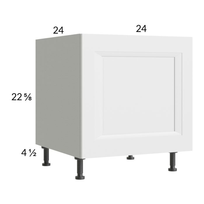 RTA Harbor White 24" Full Height Door Desk Base Cabinet with 1 door with 2 Finished End Panels