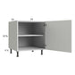 RTA Harbor White 24" Full Height Door Desk Base Cabinet with 1 door with 2 Finished End Panels