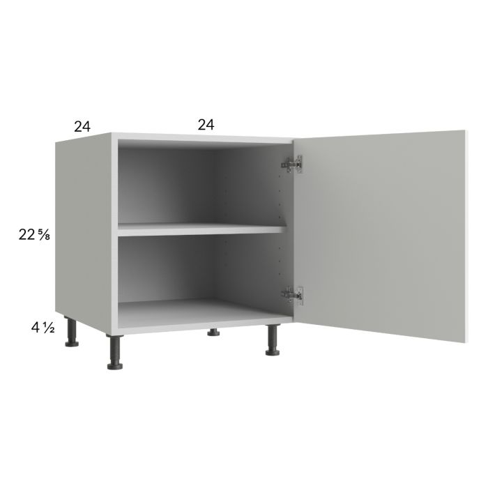 RTA Harbor White 24" Full Height Door Desk Base Cabinet with 1 door with 2 Finished End Panels