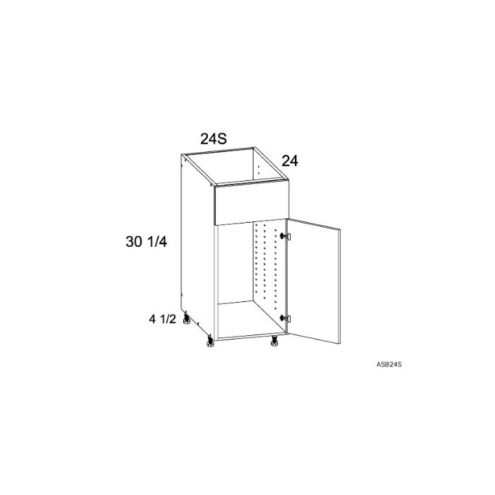 RTA Harbor White 24" Sink Base Cabinet with 1 door