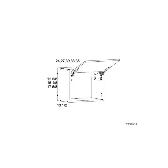 RTA Harbor White 24" x 17-5/8" Flip Up Door Wall Cabinet