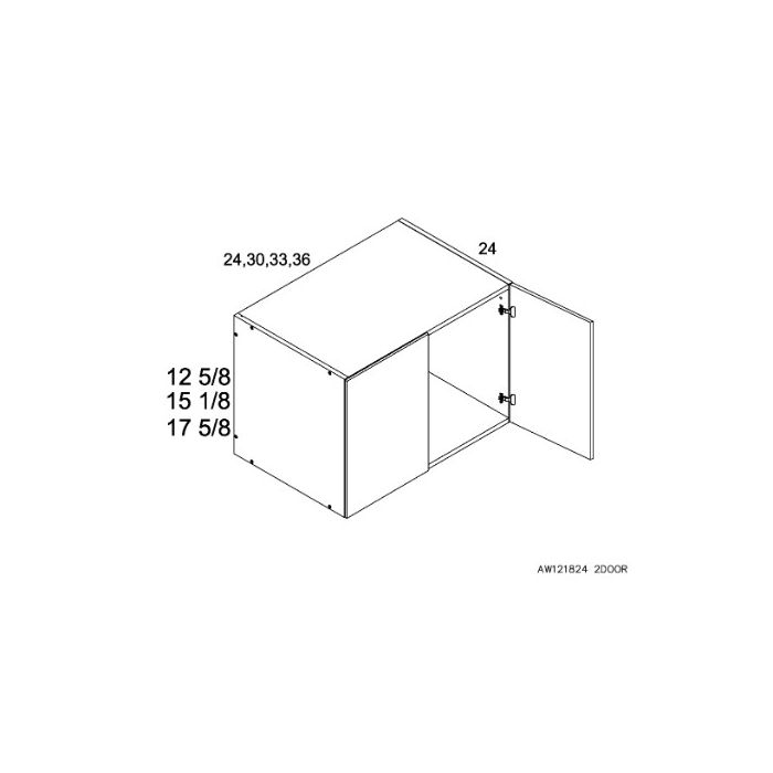 RTA Harbor White 24" x 17-5/8" x 24" Wall Cabinet with 2 Finished End Panels