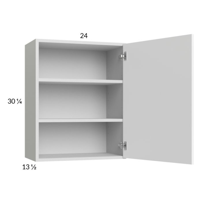 RTA Harbor White 24" x 30-1/4" Wall Cabinet with 1 Door with 1 Finished End Panel