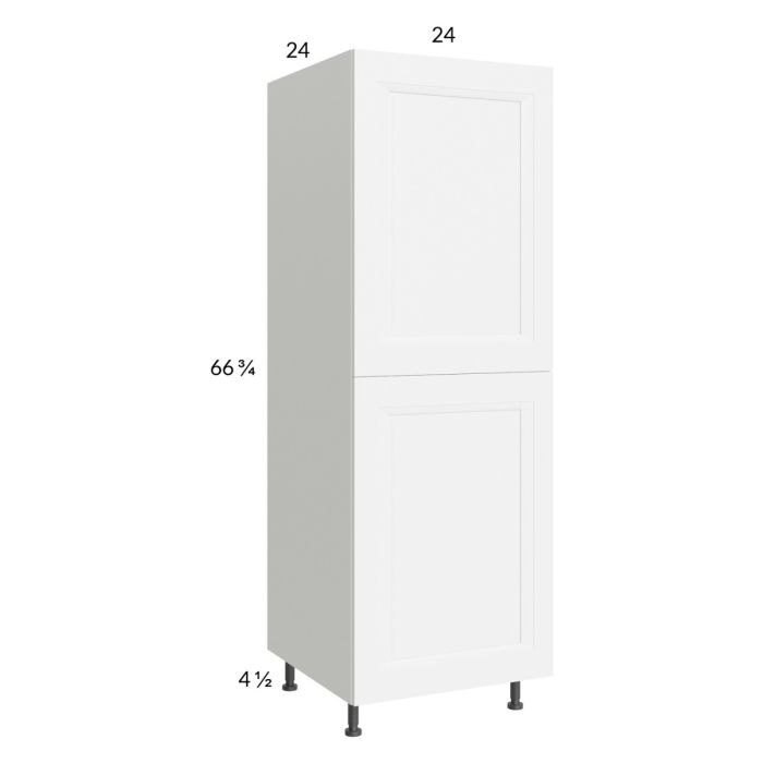 RTA Harbor White 24" x 71-1/4" Open Utility Cabinet with 1 Door with 1 Finished End Panel and 2 Sets of Shelves