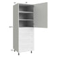 RTA Harbor White 24" x 71-1/4" Utility Cabinet with 1 Door and 4 Drawers