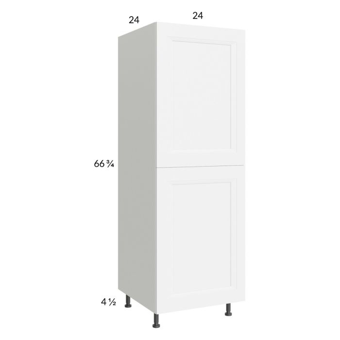 RTA Harbor White 24" x 71-1/4" Utility Cabinet with 1 Door with 1 Finished End Panel