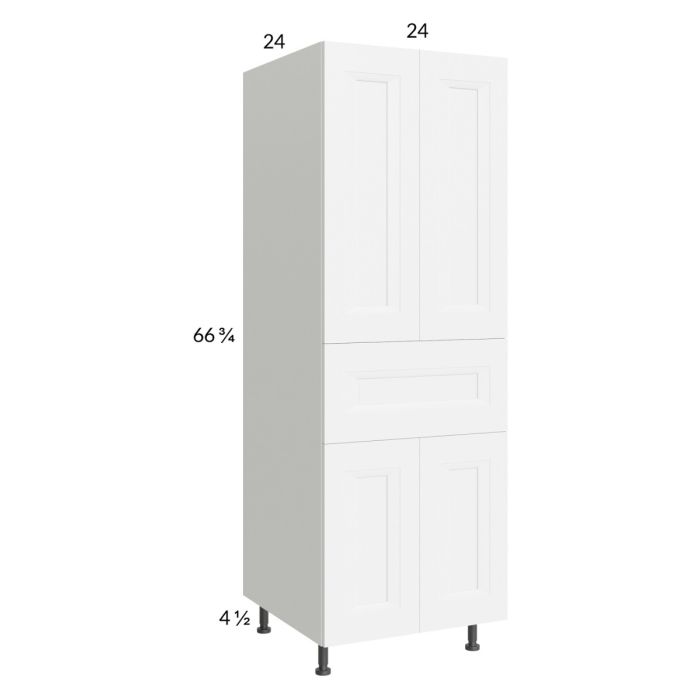 RTA Harbor White 24" x 71-1/4" Utility Cabinet with 2 Doors and 1 Drawer