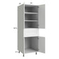 RTA Harbor White 24" x 71-1/4" Utility Cabinet with 2 Doors and 1 Drawer