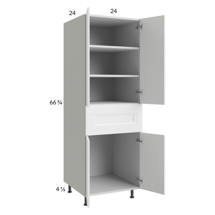 RTA Harbor White 24" x 71-1/4" Utility Cabinet with 2 Doors and 1 Drawer