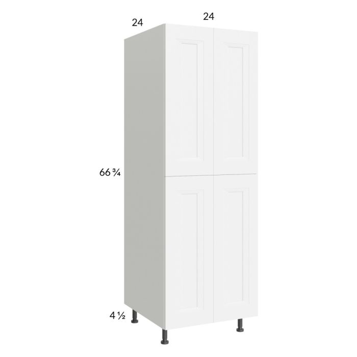 RTA Harbor White 24" x 71-1/4" Utility Cabinet with 2 Doors with 1 FInished End Panel