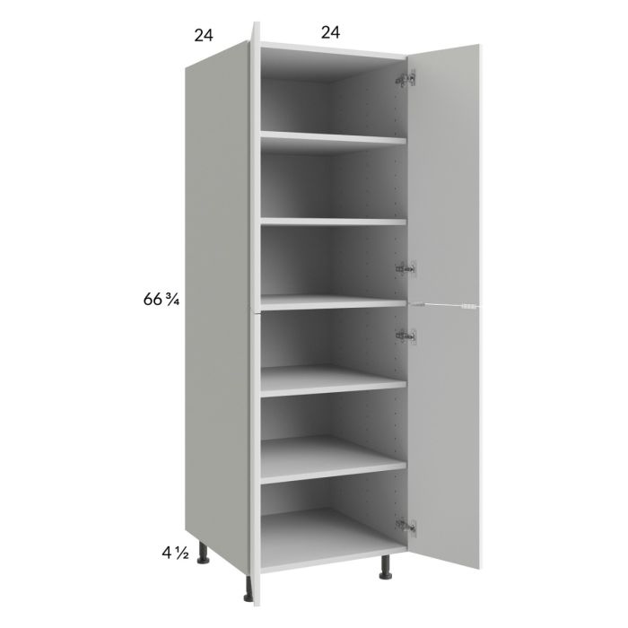 RTA Harbor White 24" x 71-1/4" Utility Cabinet with 2 Doors with 1 FInished End Panel