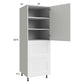 RTA Harbor White 24x71-1/4 Utility Cabinet with 1 Door and 2 Drawers with 1 Fnished End Panel