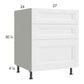 RTA Harbor White 27" 3-Drawer Base Cabinet with 1 Finished End Panel