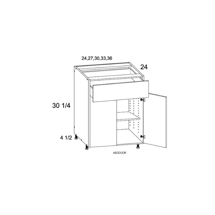 RTA Harbor White 27" Base Cabinet + 1 FEP