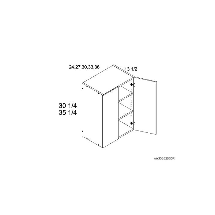 RTA Harbor White 27" x 30-1/4" Wall Cabinet
