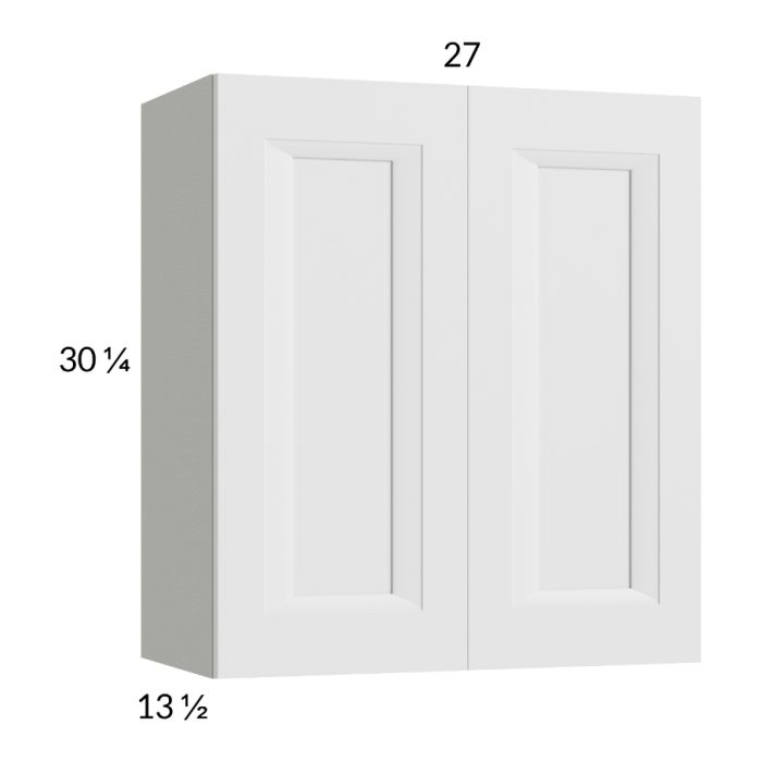 RTA Harbor White 27" x 30-1/4" Wall Cabinet with 1 Finished End Panel