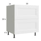 RTA Harbor White 30" 2-Drawer Base Cabinet with 1 Finished End Panel