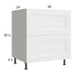 RTA Harbor White 30" 2-Drawer Range Base Cabinet with 2 Finished End Panels