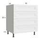 RTA Harbor White 30" 4-Drawer Base Cabinet with 2 Finished End Panels