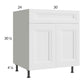 RTA Harbor White 30" Base Cabinet with 1 Finished End Panel