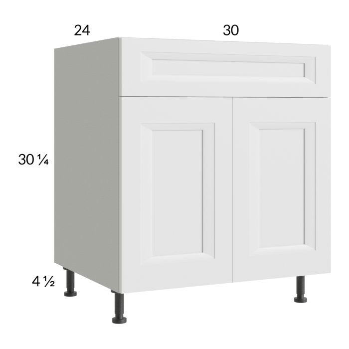 RTA Harbor White 30" Base Cabinet with 1 Finished End Panel