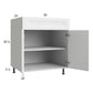 RTA Harbor White 30" Base Cabinet with 1 Finished End Panel