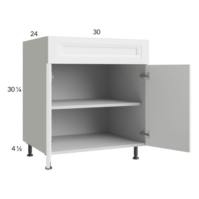 RTA Harbor White 30" Base Cabinet with 2 Finished End Panels