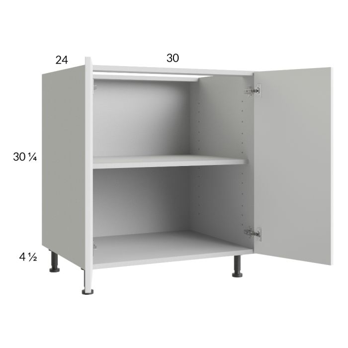 RTA Harbor White 30" Full Height Door Base Cabinet with 1 Finished End Panel