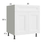 RTA Harbor White 30" Sink Base Cabinet with 2 Finished End Panels