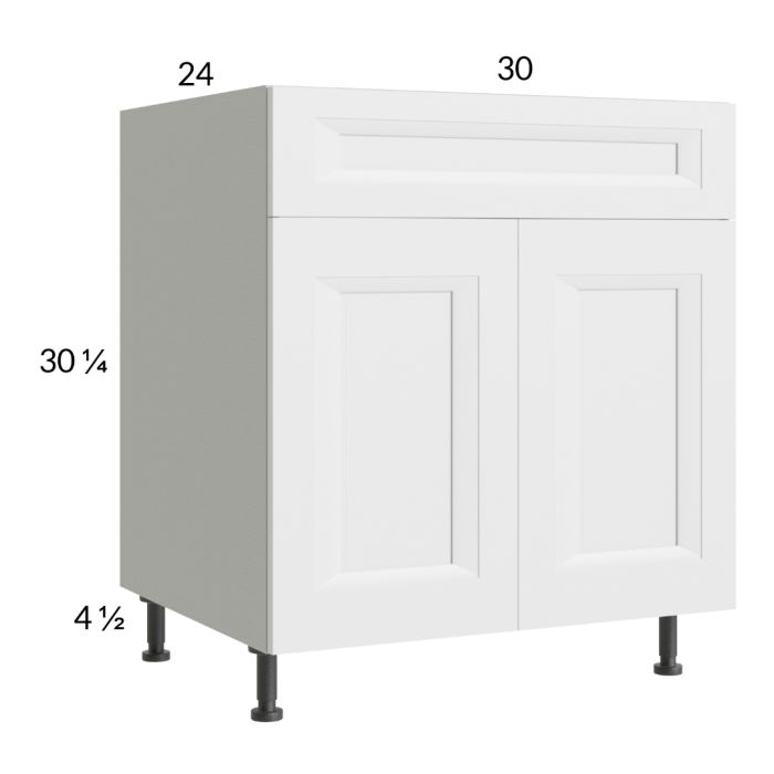 RTA Harbor White 30" Sink Base Cabinet with 2 Finished End Panels