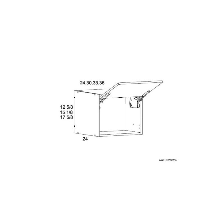 RTA Harbor White 30" x 12-5/8" x 24" Flip Up Door Wall Cabinet