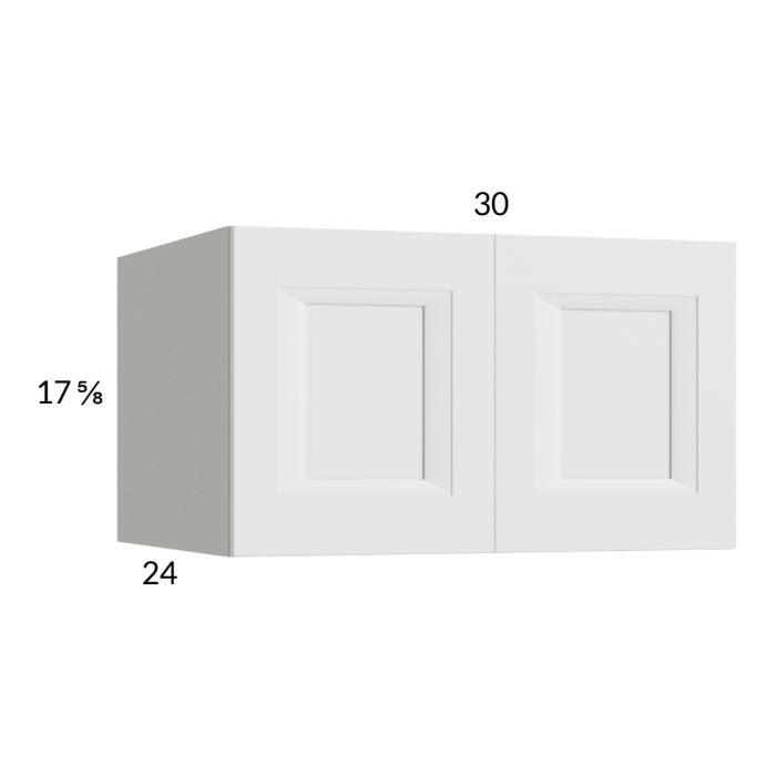 RTA Harbor White 30" x 17-5/8" x 24" Wall Cabinet with 1 Finished End Panel