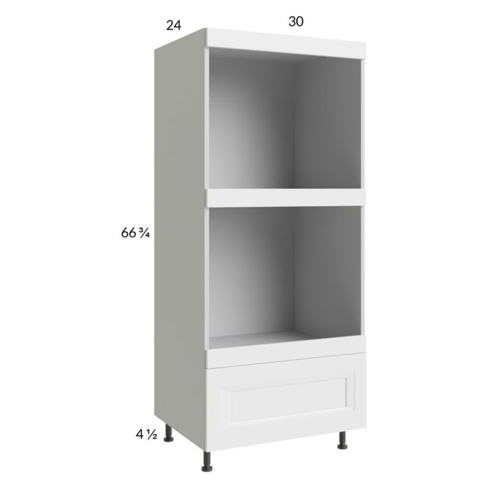 RTA Harbor White 30" x 71-1/4" Double Oven Cabinet with 1 Drawer with 1 Finished End Panel