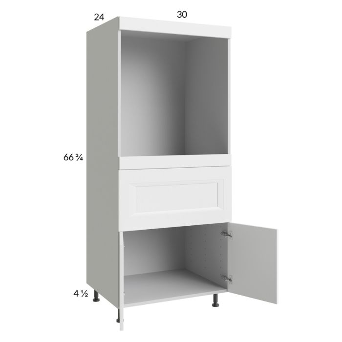 RTA Harbor White 30" x 71-1/4" Single Oven Cabinet with 1 Drawer and 2 Doors with 1 Finished End Panel