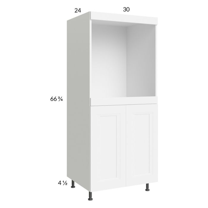 RTA Harbor White 30" x 71-1/4" Single Oven Cabinet with 2 Doors with 2 Finished End Panel