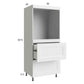 RTA Harbor White 30" x 71-1/4" Single Oven Cabinet with 2 Drawers and 1 Inner Drawer with 1 Finished End Panel