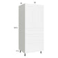 RTA Harbor White 30" x 71-1/4" Utility Cabinet with 2 Doors and 3 Drawers with 2 FInished End Panels