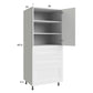 RTA Harbor White 30" x 71-1/4" Utility Cabinet with 2 Doors and 3 Drawers with 2 FInished End Panels