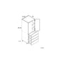 RTA Harbor White 30" x 71-1/4" Utility Cabinet with 2 Doors and 4 Drawers