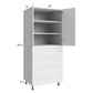RTA Harbor White 30" x 71-1/4" Utility Cabinet with 2 Doors and 4 Drawers