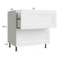RTA Harbor White 33" 2-Drawer Base Cabinet with 1 Inner Drawer with 1 Finished End Panel