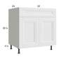 RTA Harbor White 33" Base Cabinet with 1 Finished End Panel