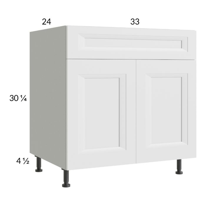 RTA Harbor White 33" Base Cabinet with 1 Finished End Panel