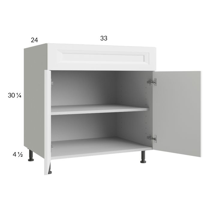 RTA Harbor White 33" Base Cabinet with 2 Finished End Panels